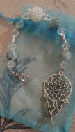 Web Of Life White Pearl with Blue Scissorfob